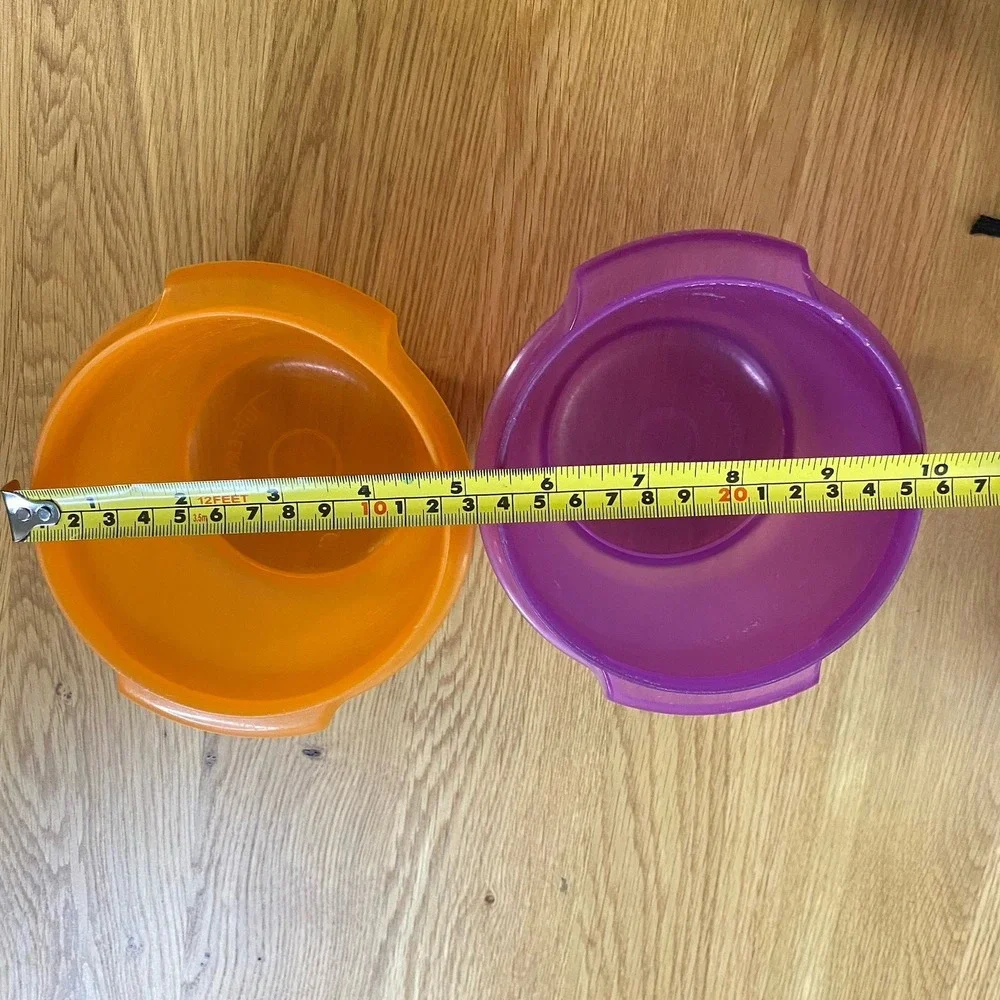 Vintage‎ Lot of 5 Tupperware Bowls No Lids & 1 Container w/Lid Red Orange Purple